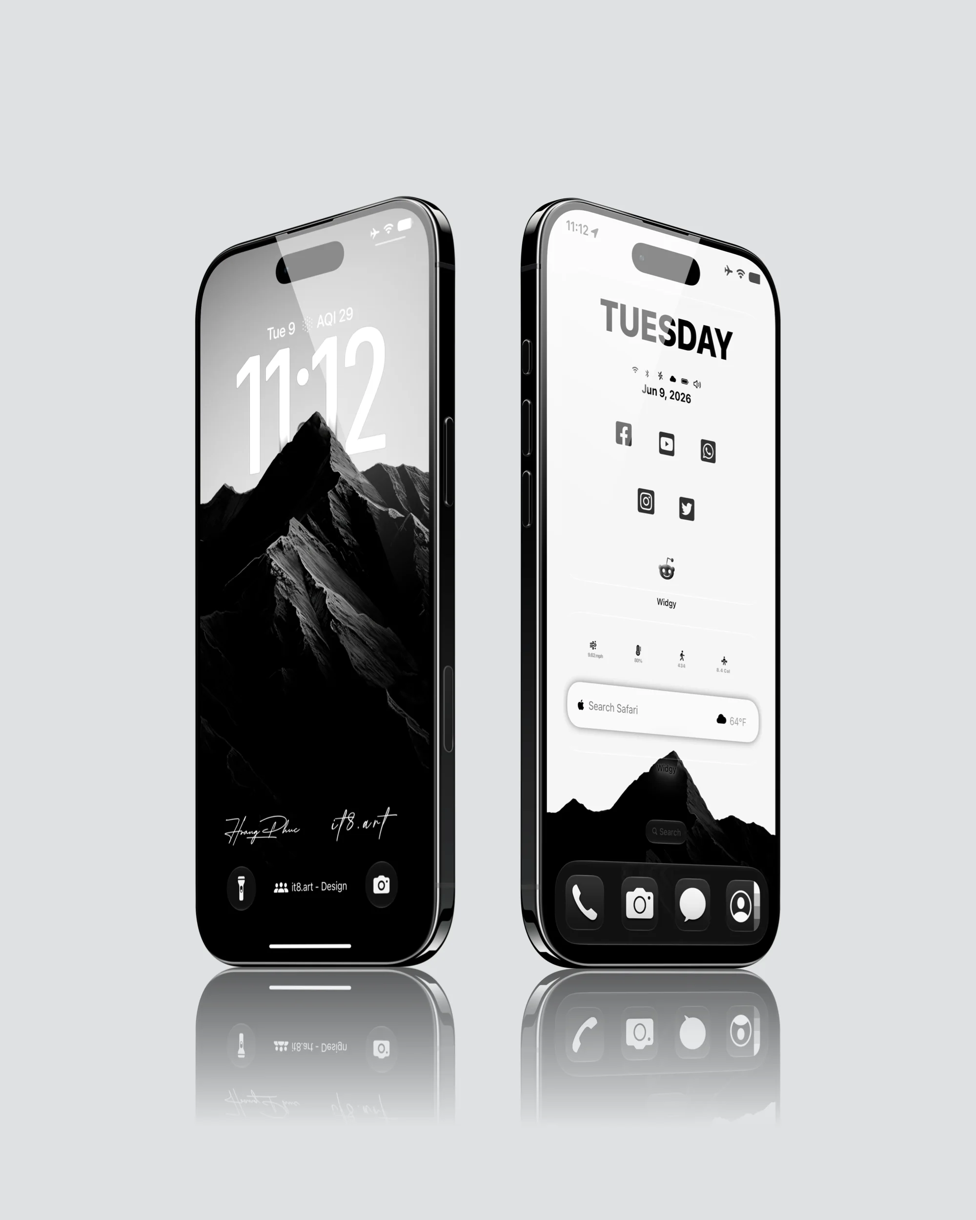Clean Mountain iPhone Wallpaper and Widget Pack - iOS screen product by it8.art
