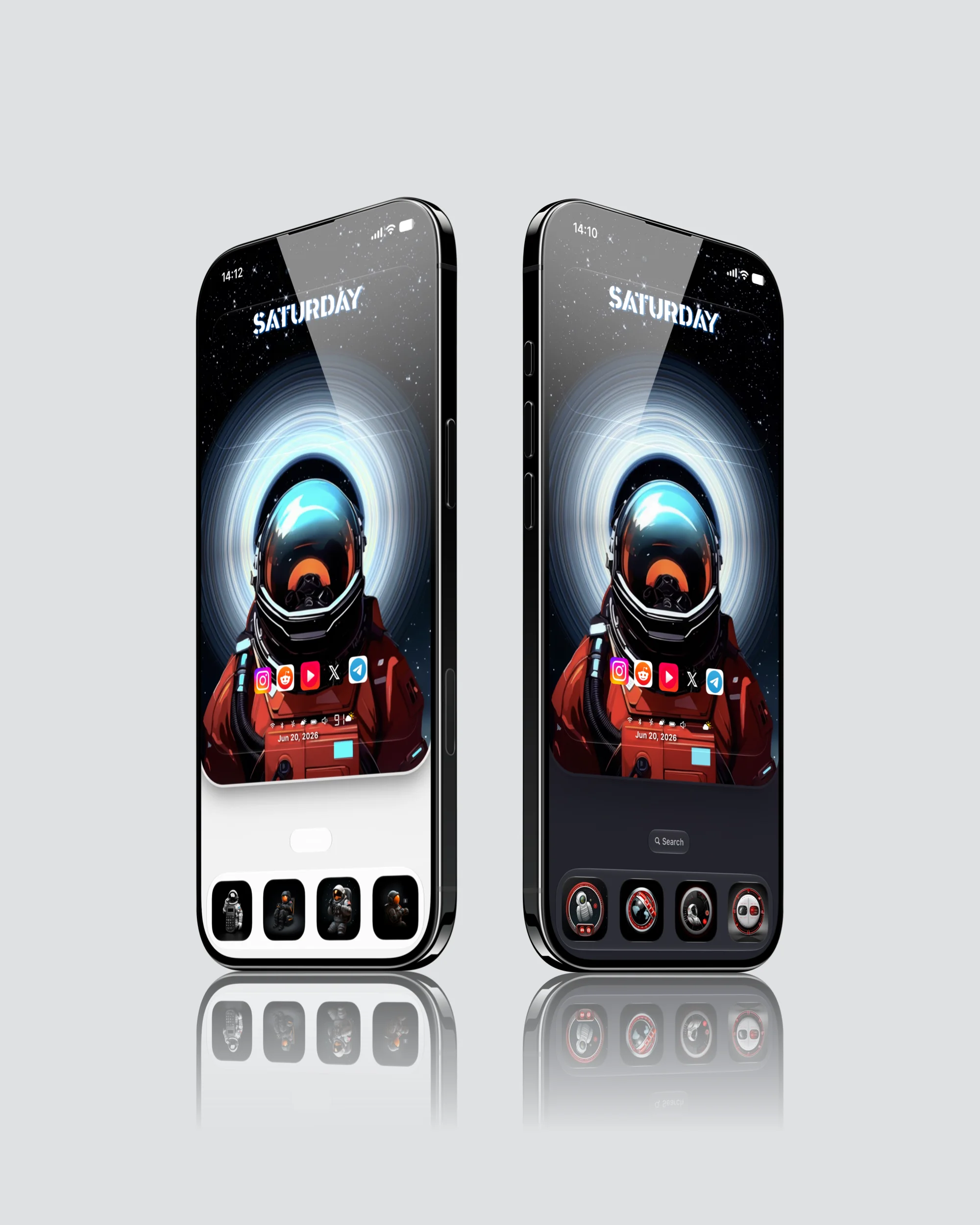 Astronaut iPhone Theme Wallpaper Icons & Widgets Pack - iOS screen product by it8.art