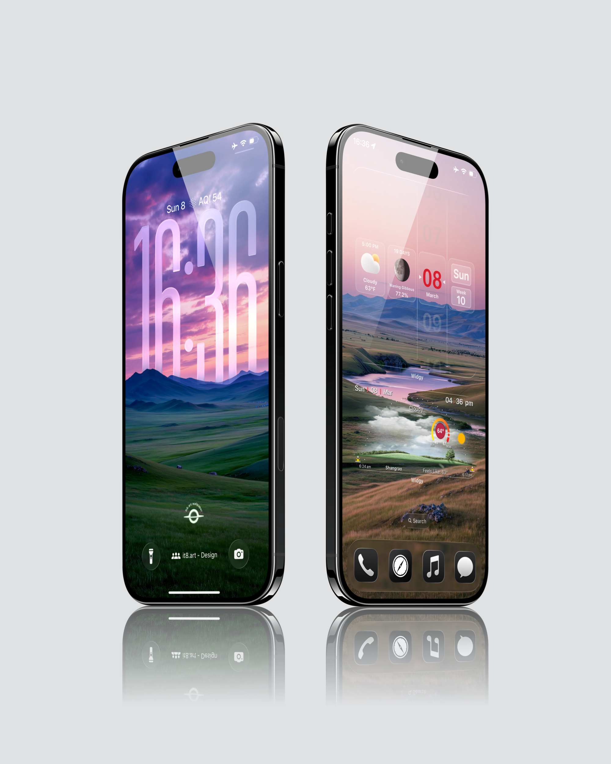 Azure Horizon 4K iPhone Wallpaper — Misty Mountain Lake