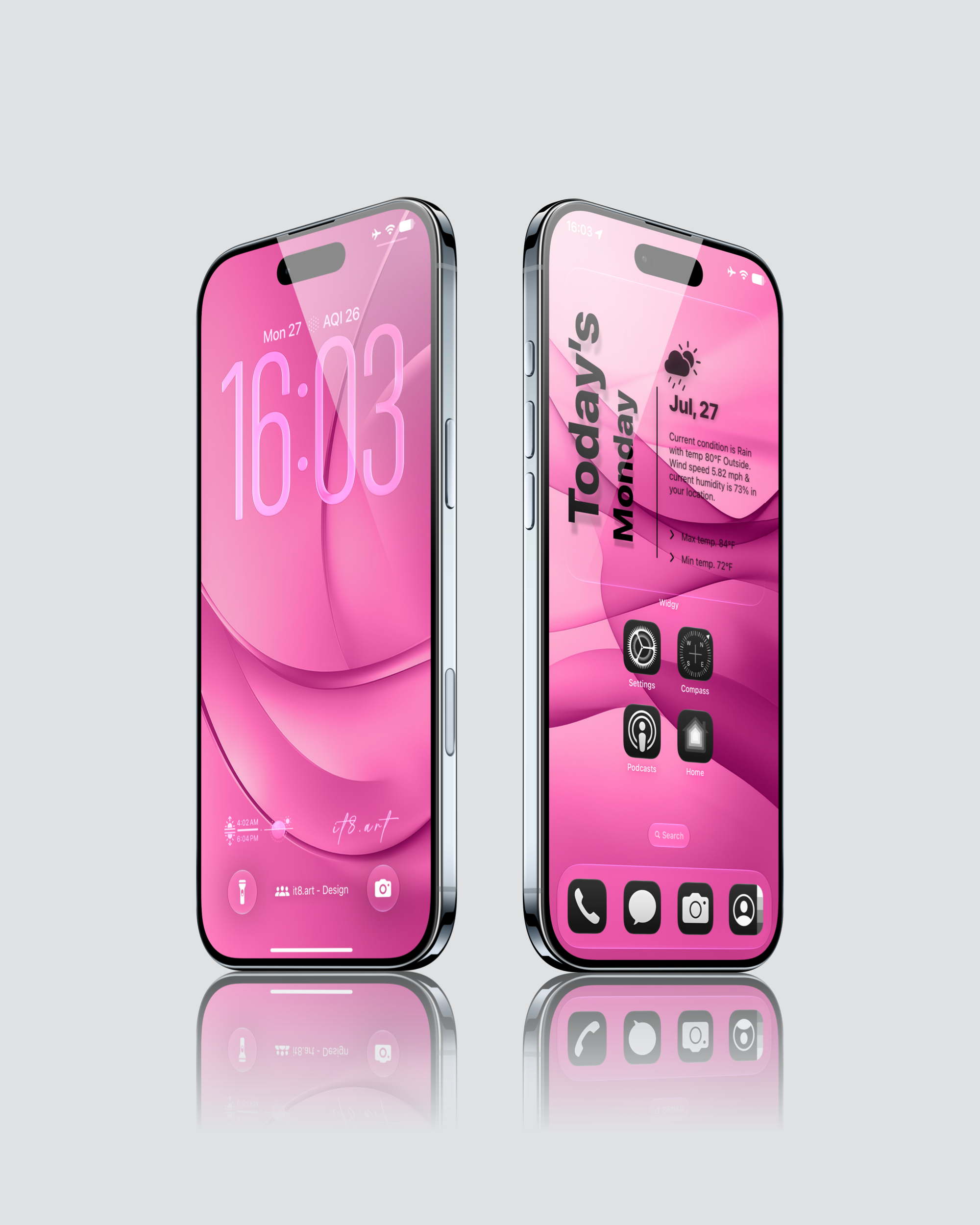Abstract pink iPhone wallpaper with soft waves and gradient layers