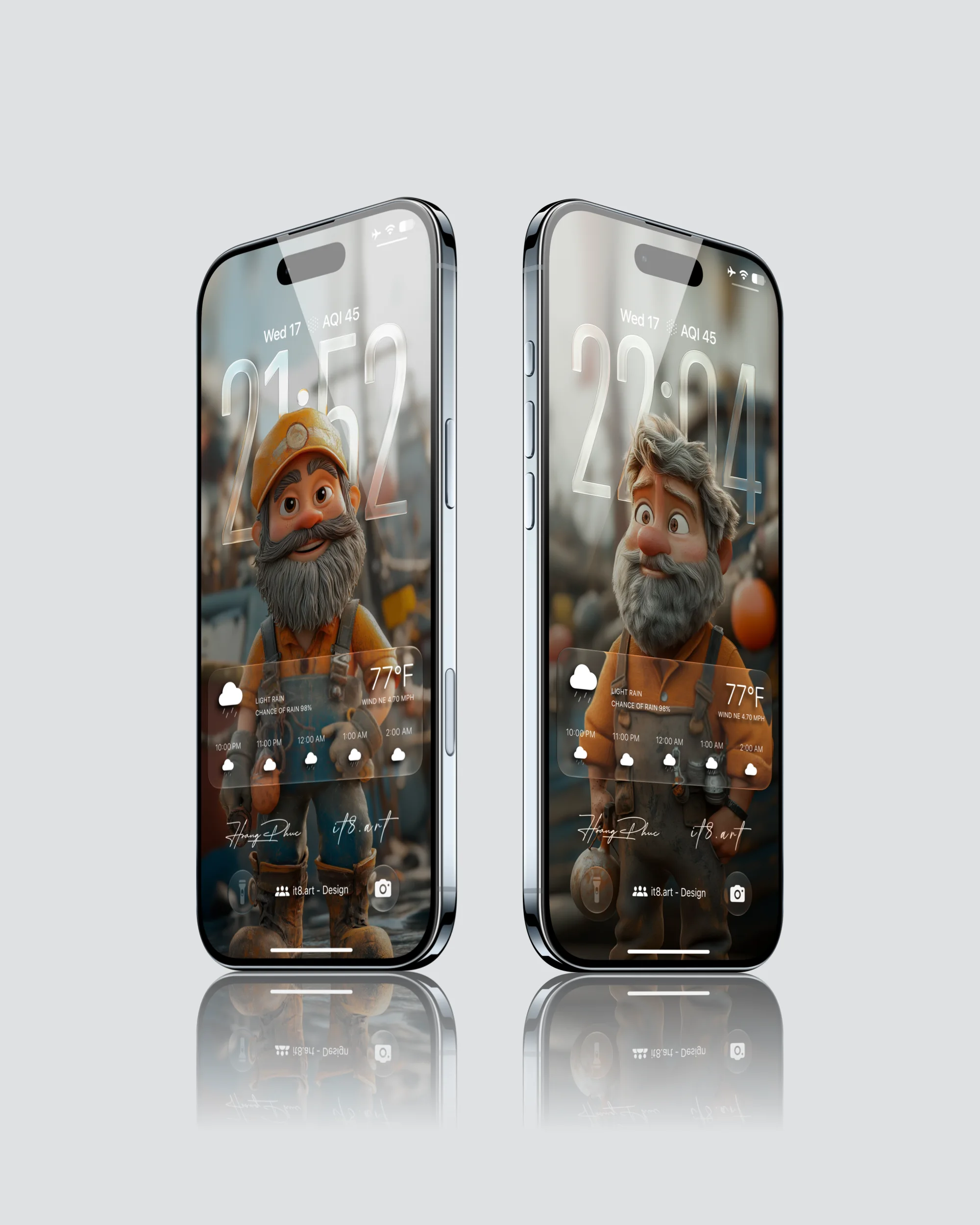 Cartoon Fisherman Dockside iPhone Wallpaper Pack - Image 2
