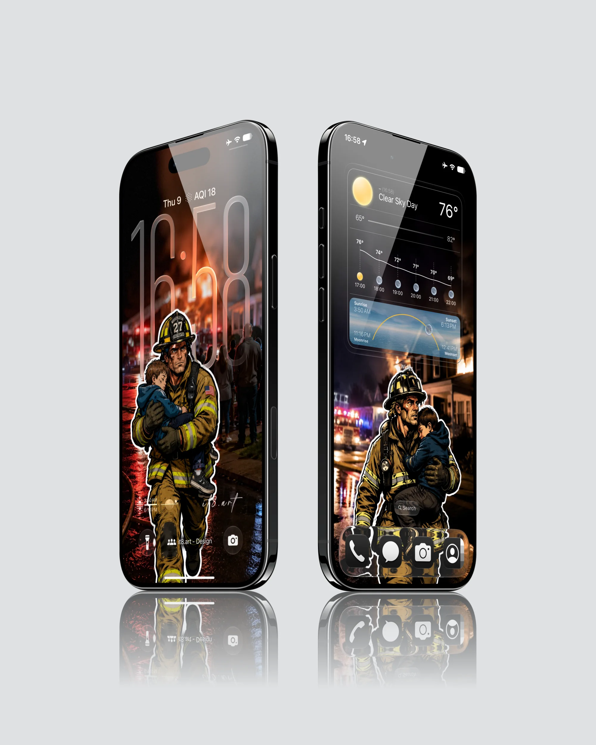 Cartoon Stickers vs Real World- Heroic 4K iPhone Wallpapers pack - iOS screen product by it8.art