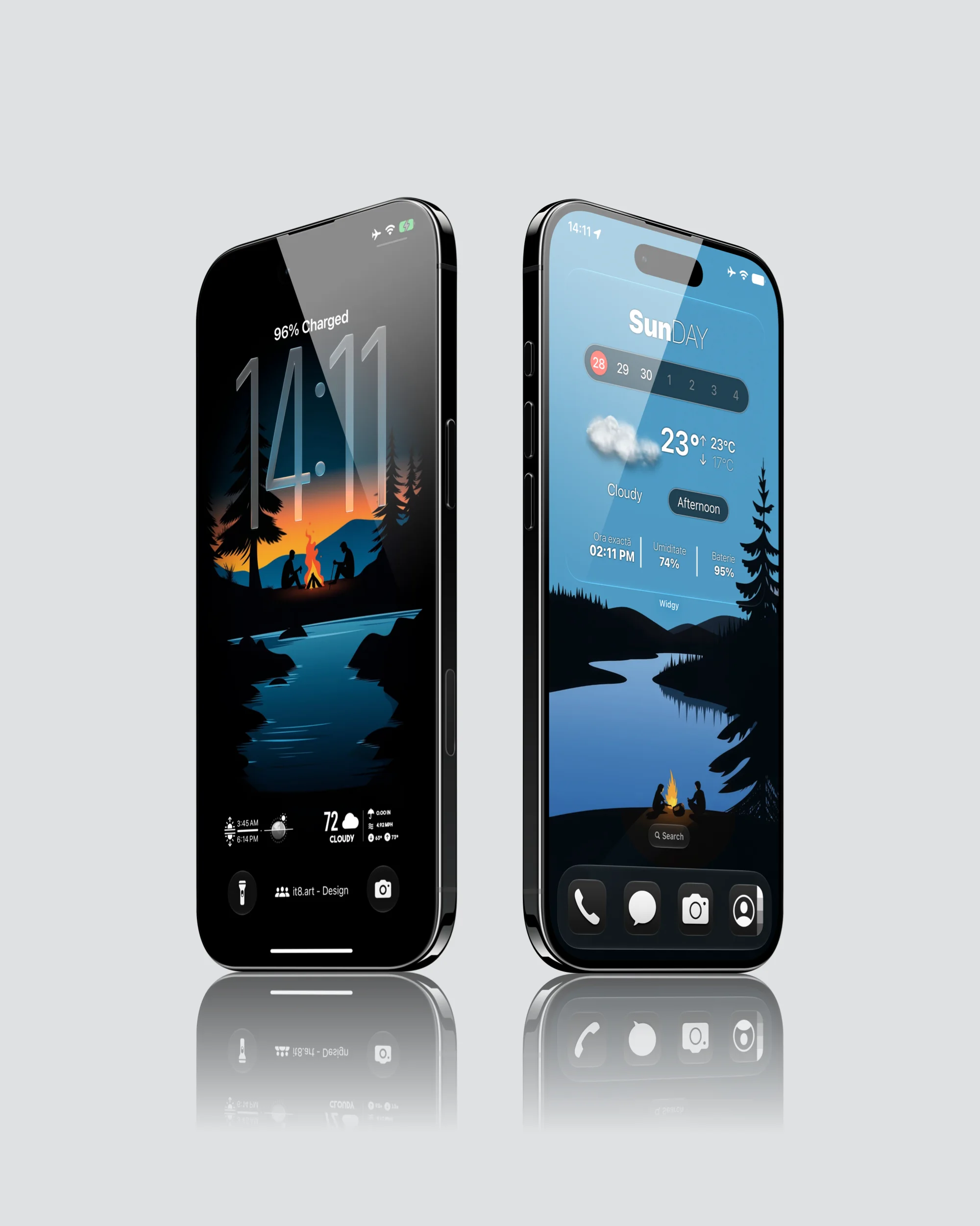 Cozy Camping & Bonfire iPhone Wallpaper Pack - iOS screen product by it8.art