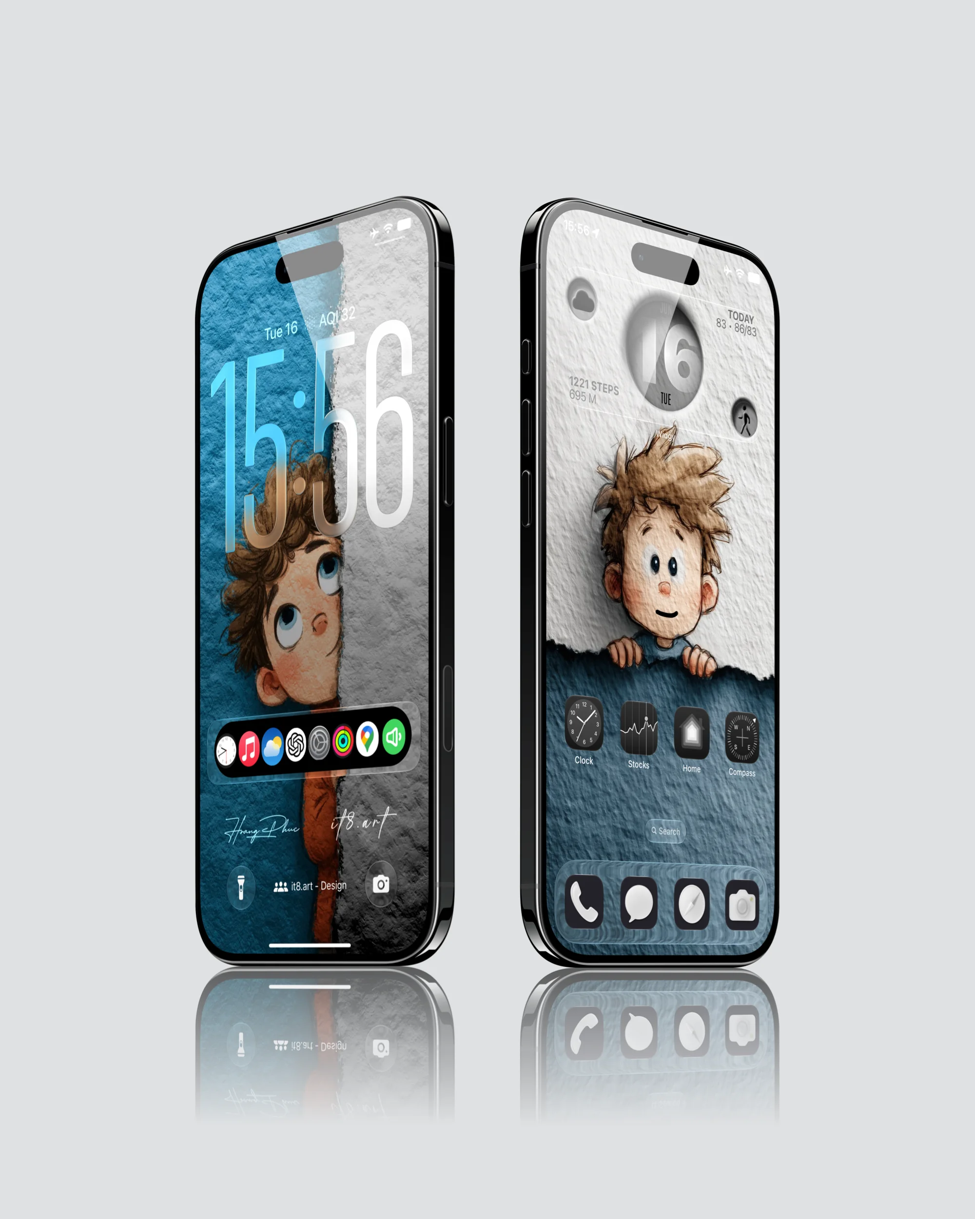 Cute Peeking Boy iPhone Wallpaper Pack