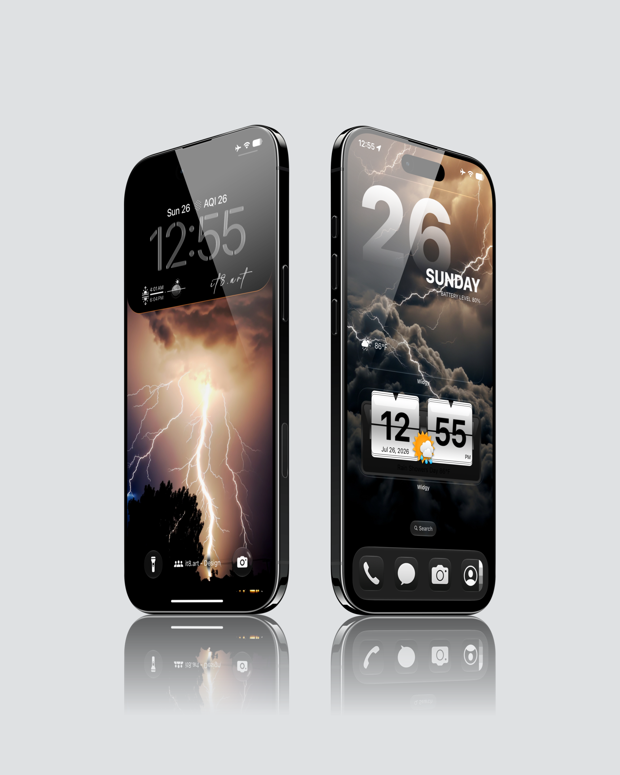 Golden Thunderstorm Lightning iPhone Wallpaper