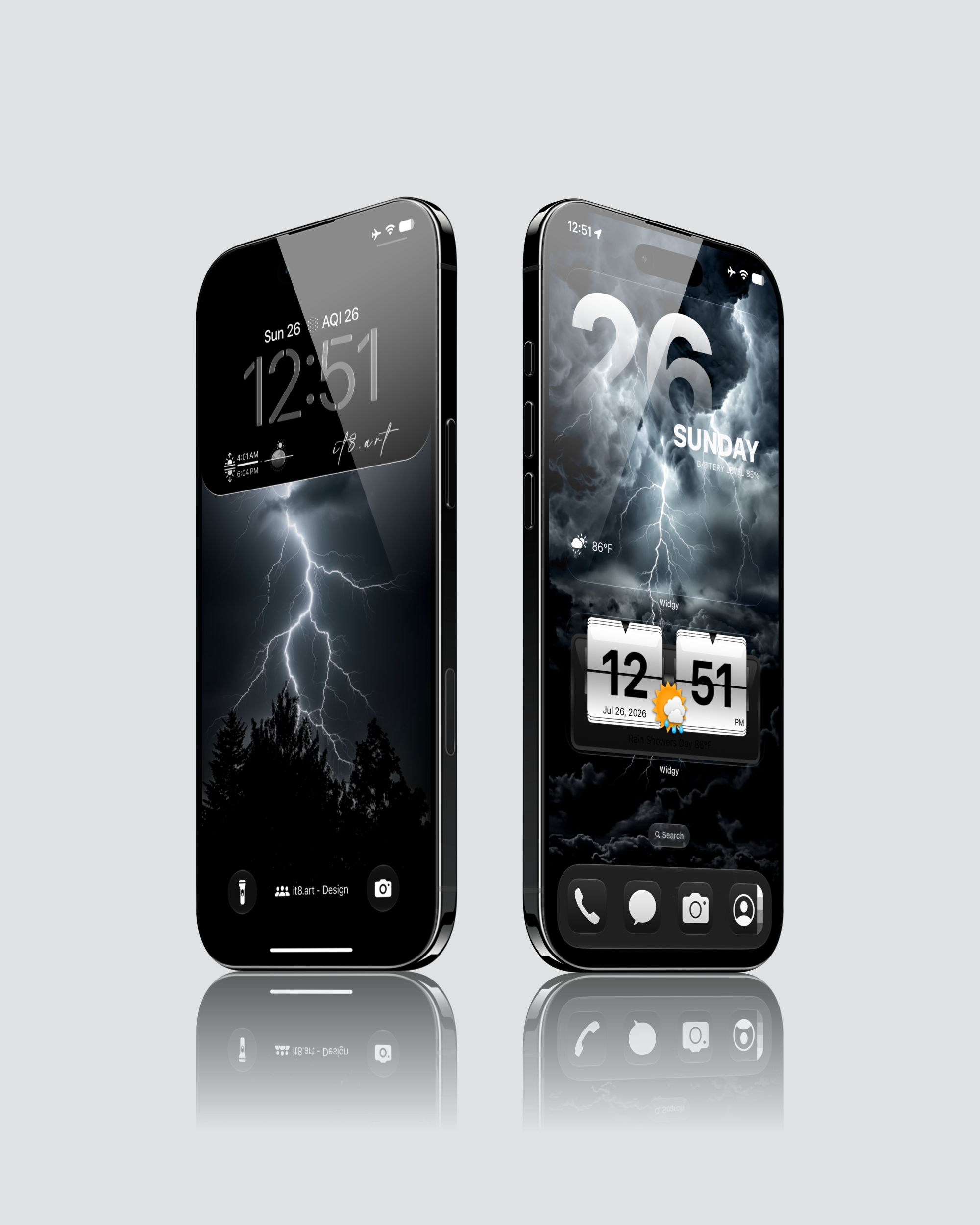 Midnight Lightning Storm iPhone Wallpaper