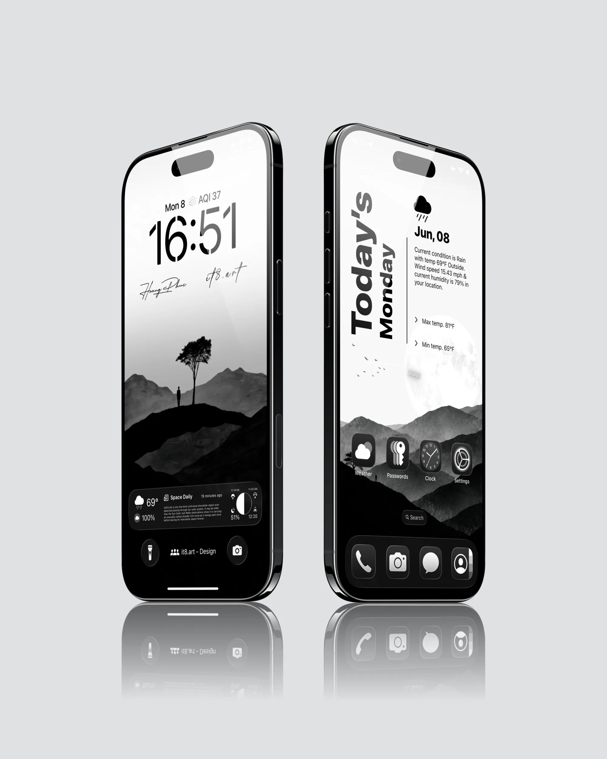 Black and White Landscape iPhone Wallpaper Pack - Image 2
