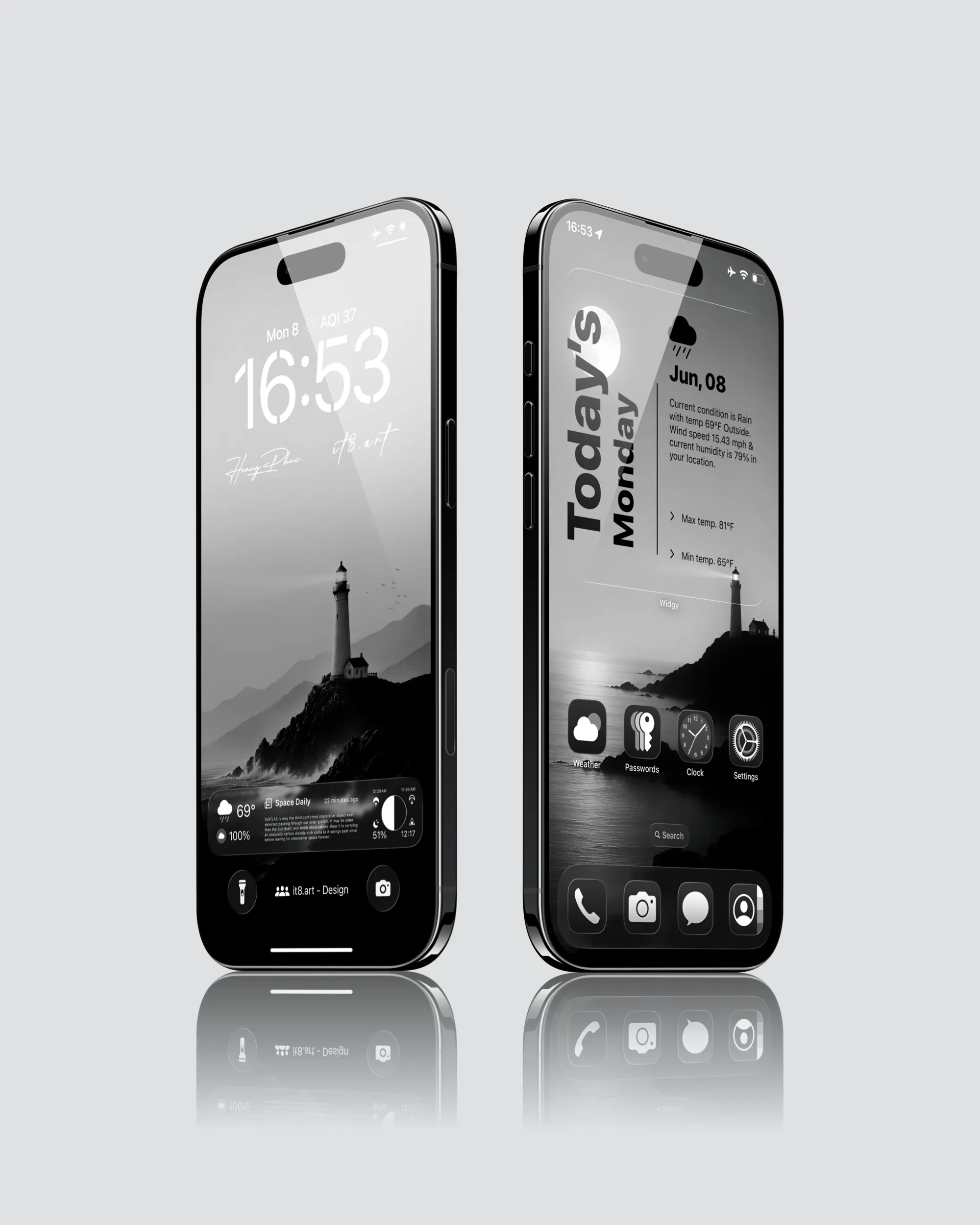 Black and White Landscape iPhone Wallpaper Pack - Image 3