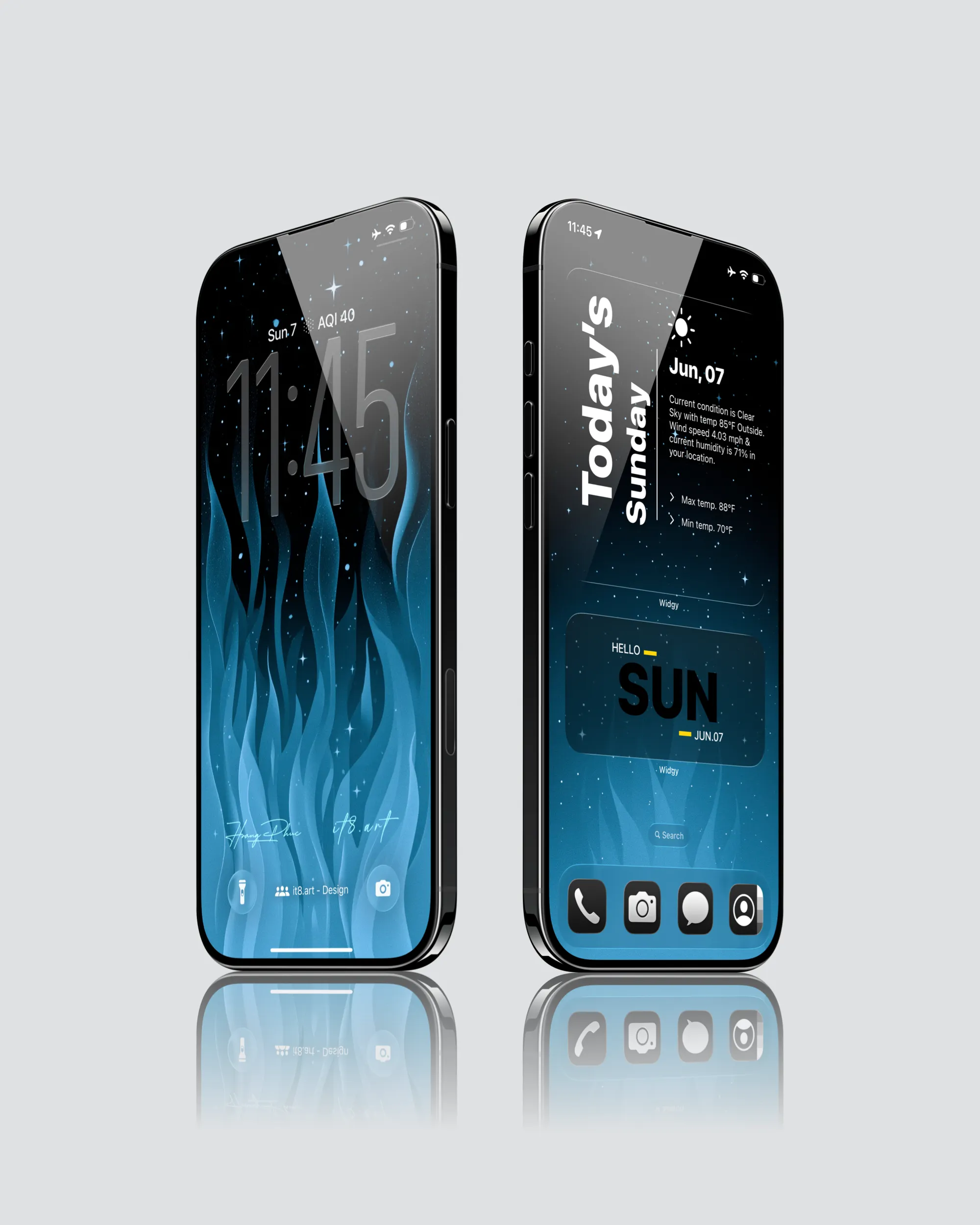 Abstract Fire iPhone Wallpaper 4K Pack - iOS screen product by it8.art