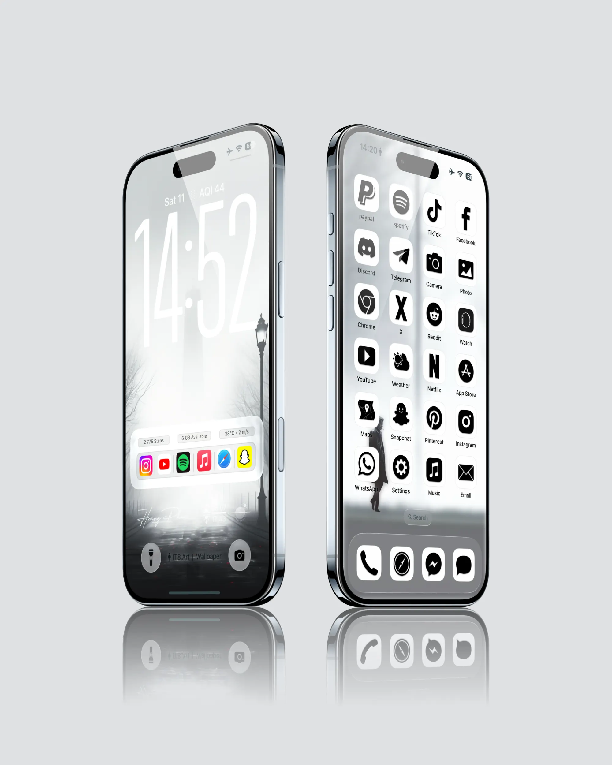iPhone 17 Pro Frosted Glass Aesthetic Set Wallpapers, Icons & Widgets - iOS screen product by it8.art