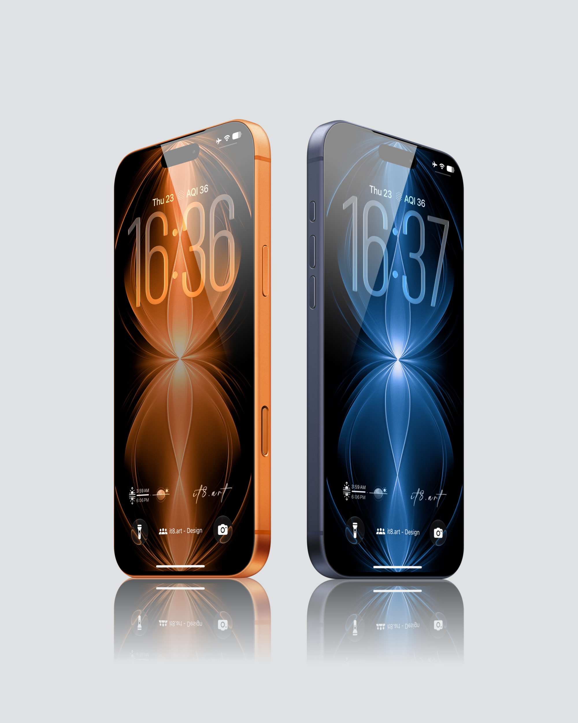 iPhone 4K Lock Screen Wallpaper Orange Blue Abstract Light Effect
