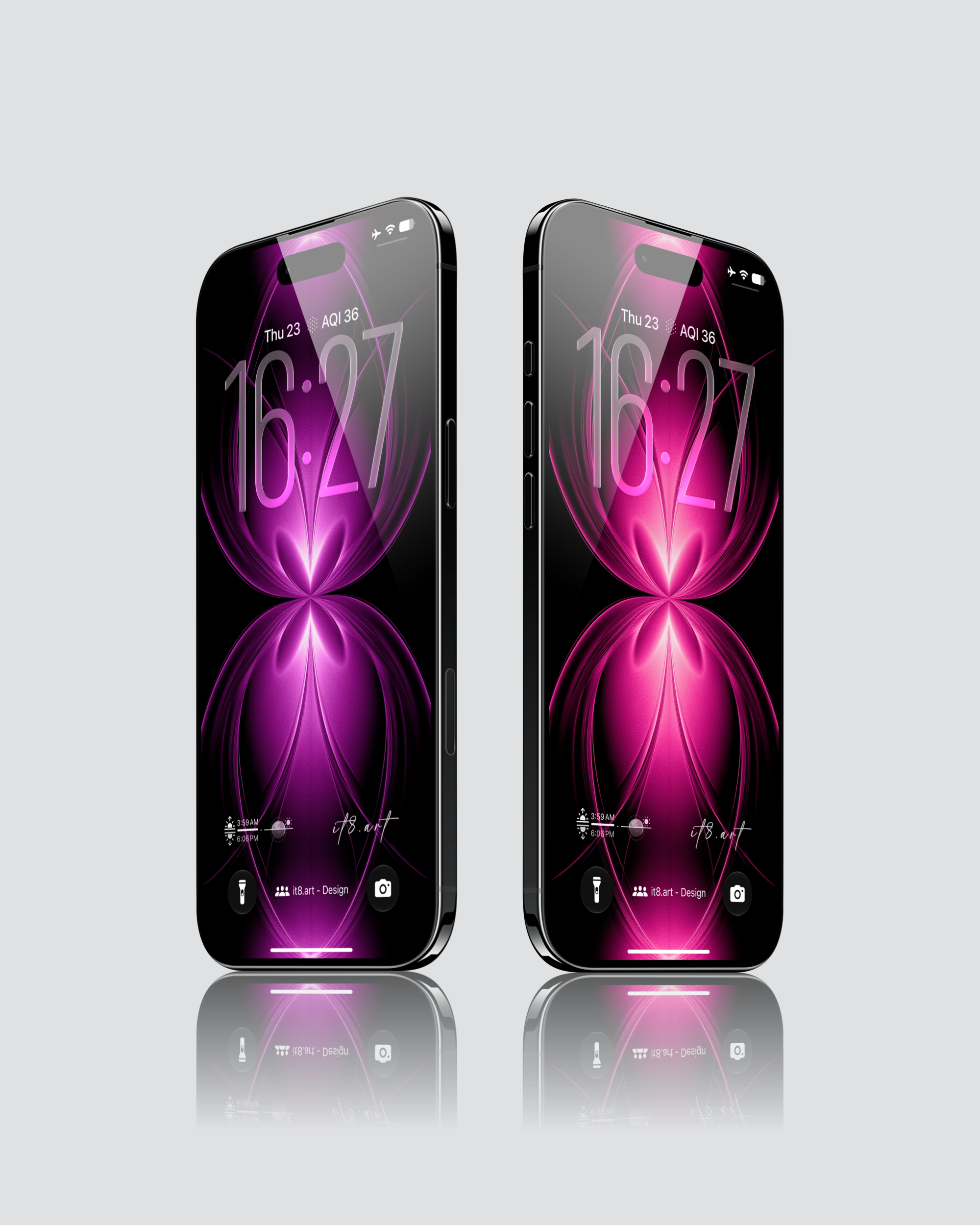 iPhone 4K Lock Screen Wallpaper Purple Pink Neon Gradient Light Effect