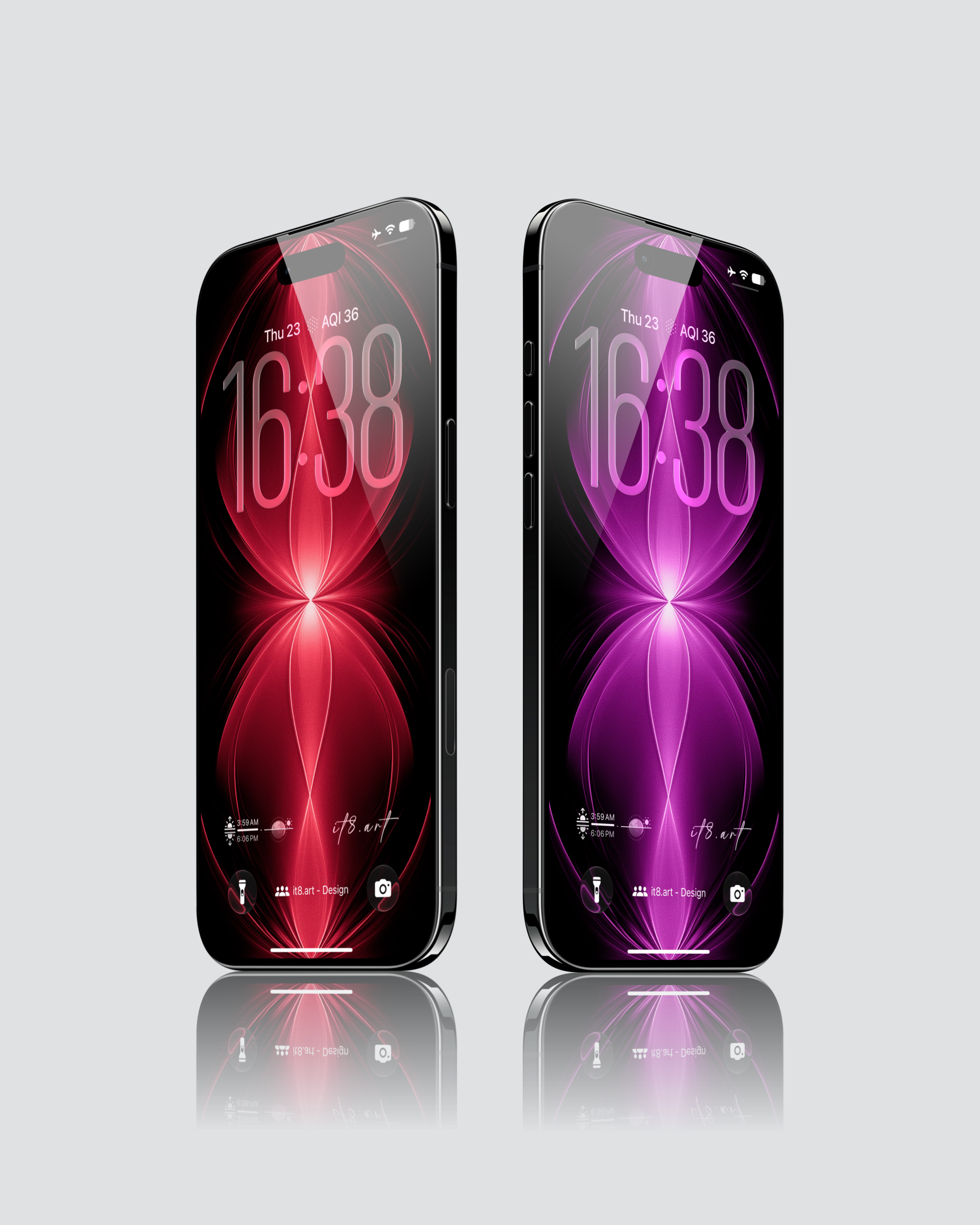 iPhone 4K Lock Screen Wallpaper Red Purple Galaxy Light Wave Design