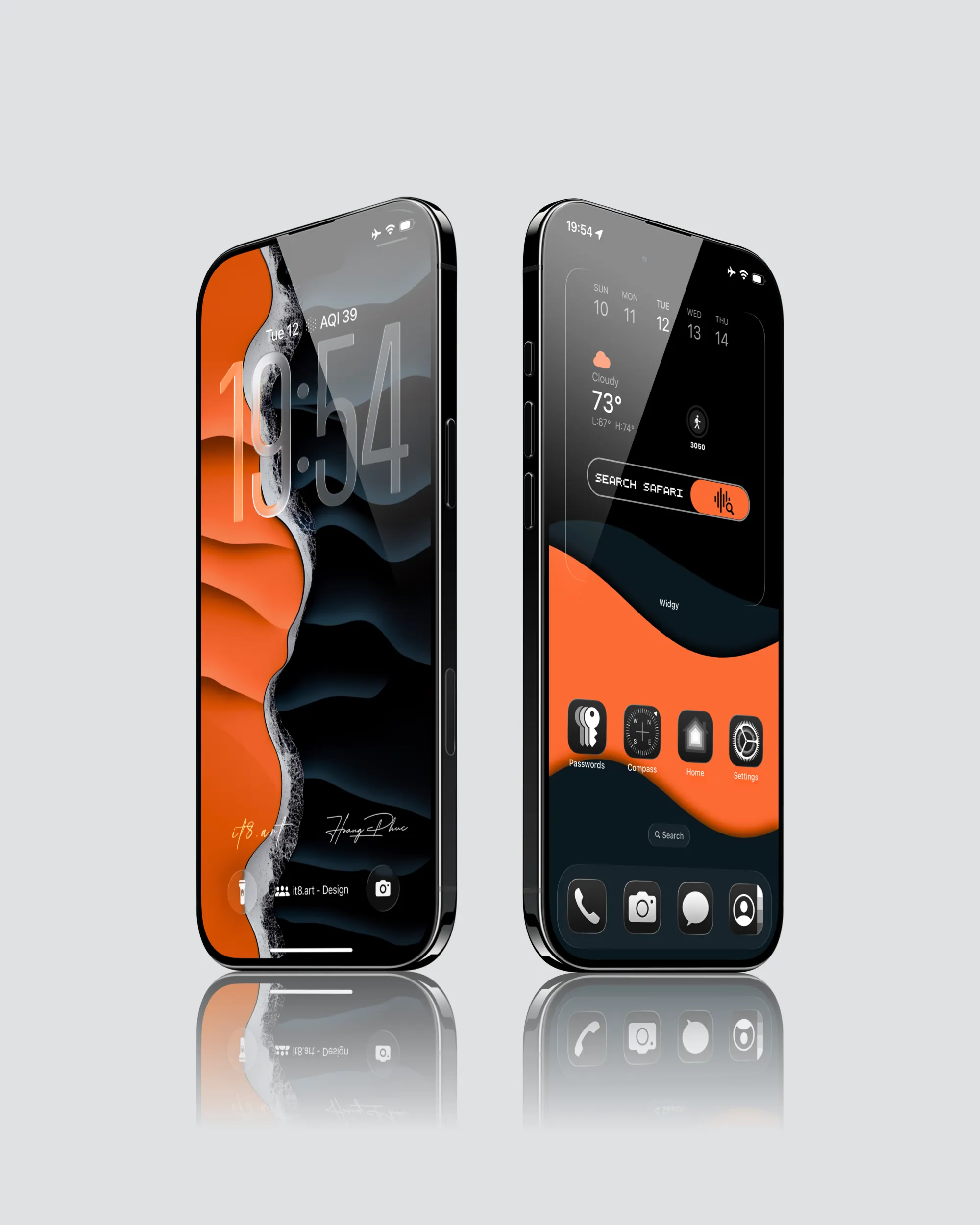 iPhone 4K Wallpaper Widget Pack – Dark Multicolor Waves iOS Theme - Image 3