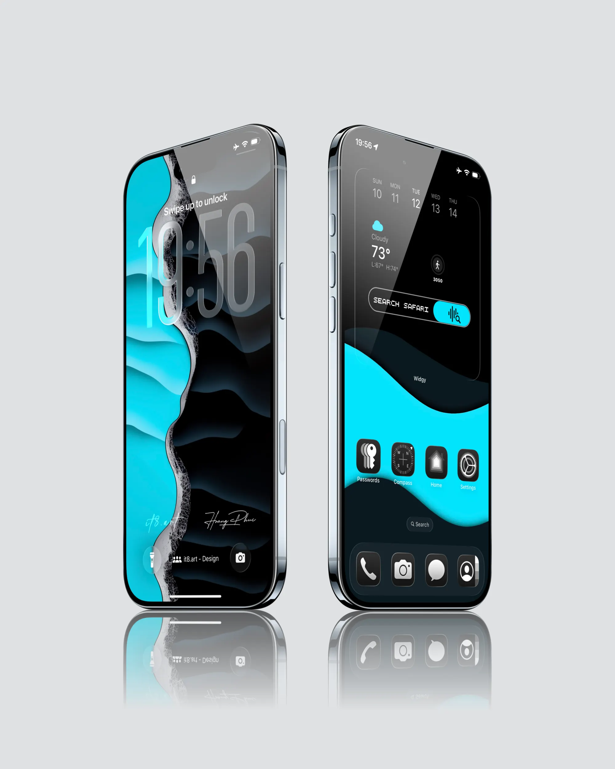 iPhone 4K Wallpaper Widget Pack – Dark Multicolor Waves iOS Theme - Image 4