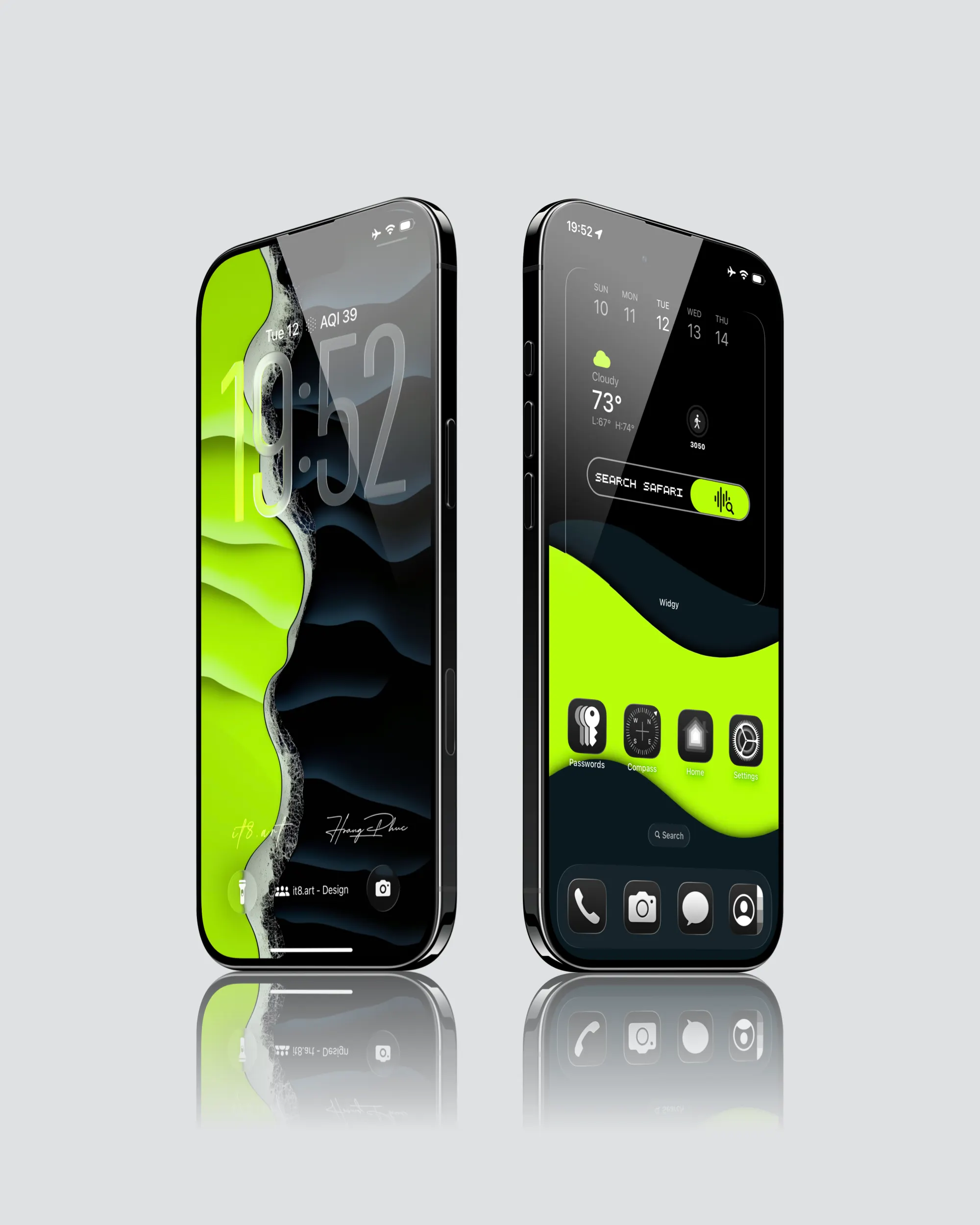 iPhone 4K Wallpaper Widget Pack – Dark Multicolor Waves iOS Theme - Image 5