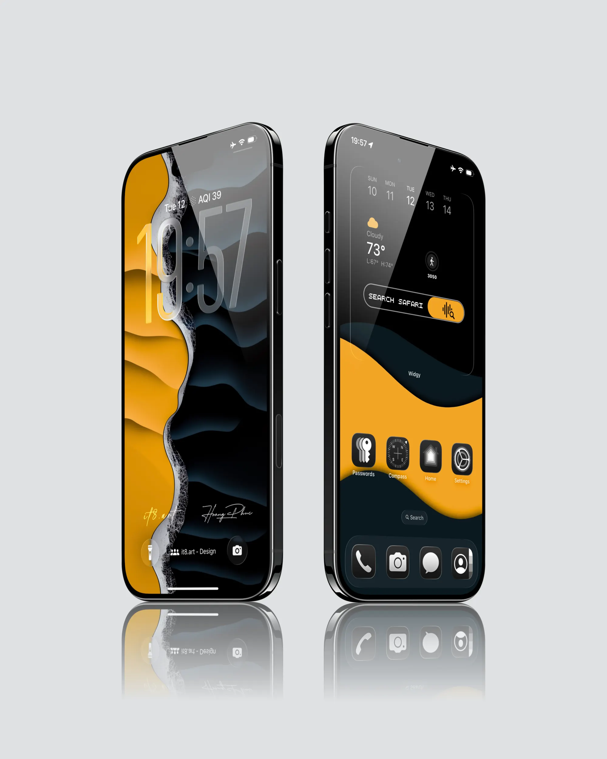 iPhone 4K Wallpaper Widget Pack – Dark Multicolor Waves iOS Theme - Image 6