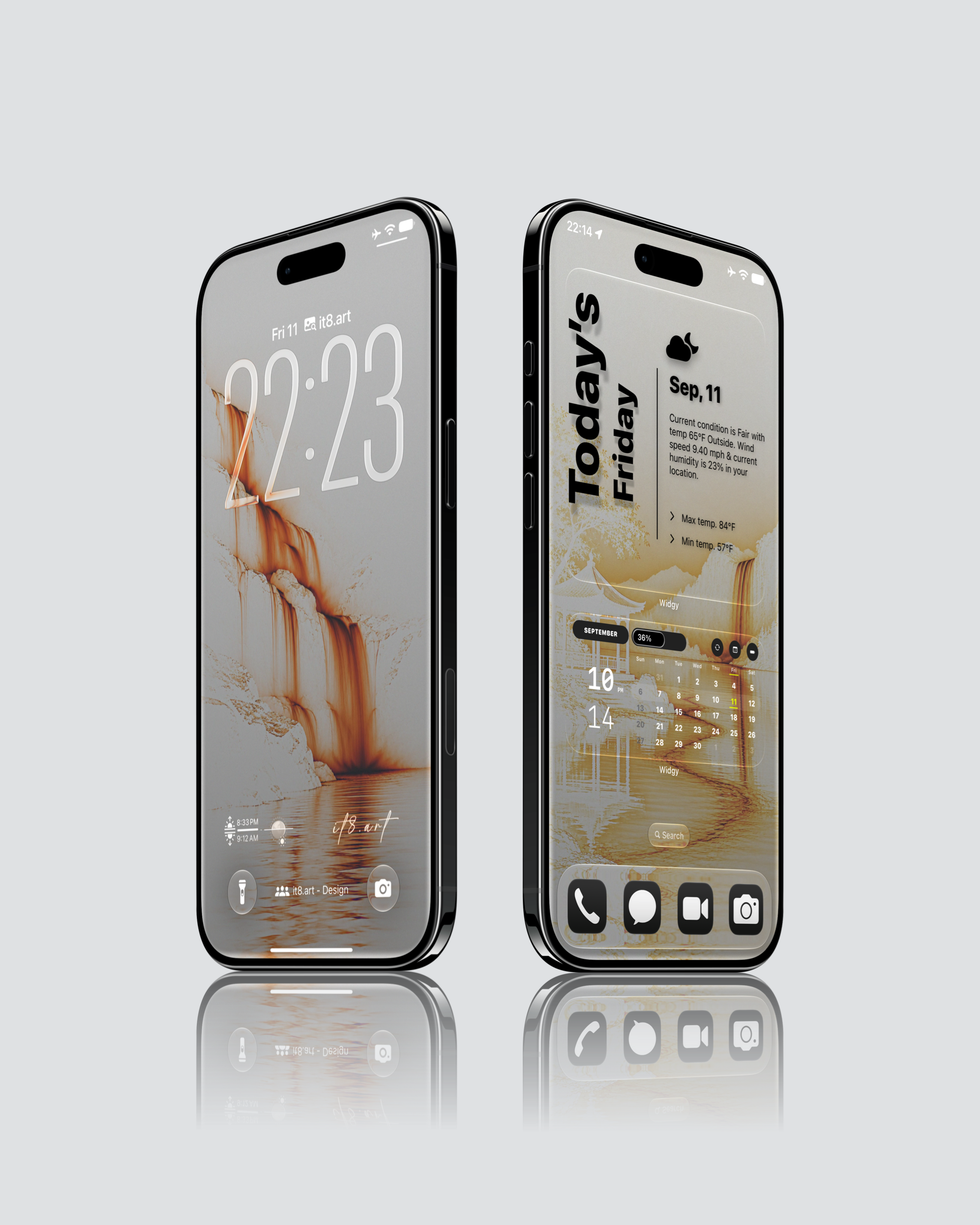Minimal orange gold iPhone wallpapers with textured frosted glass aesthetic