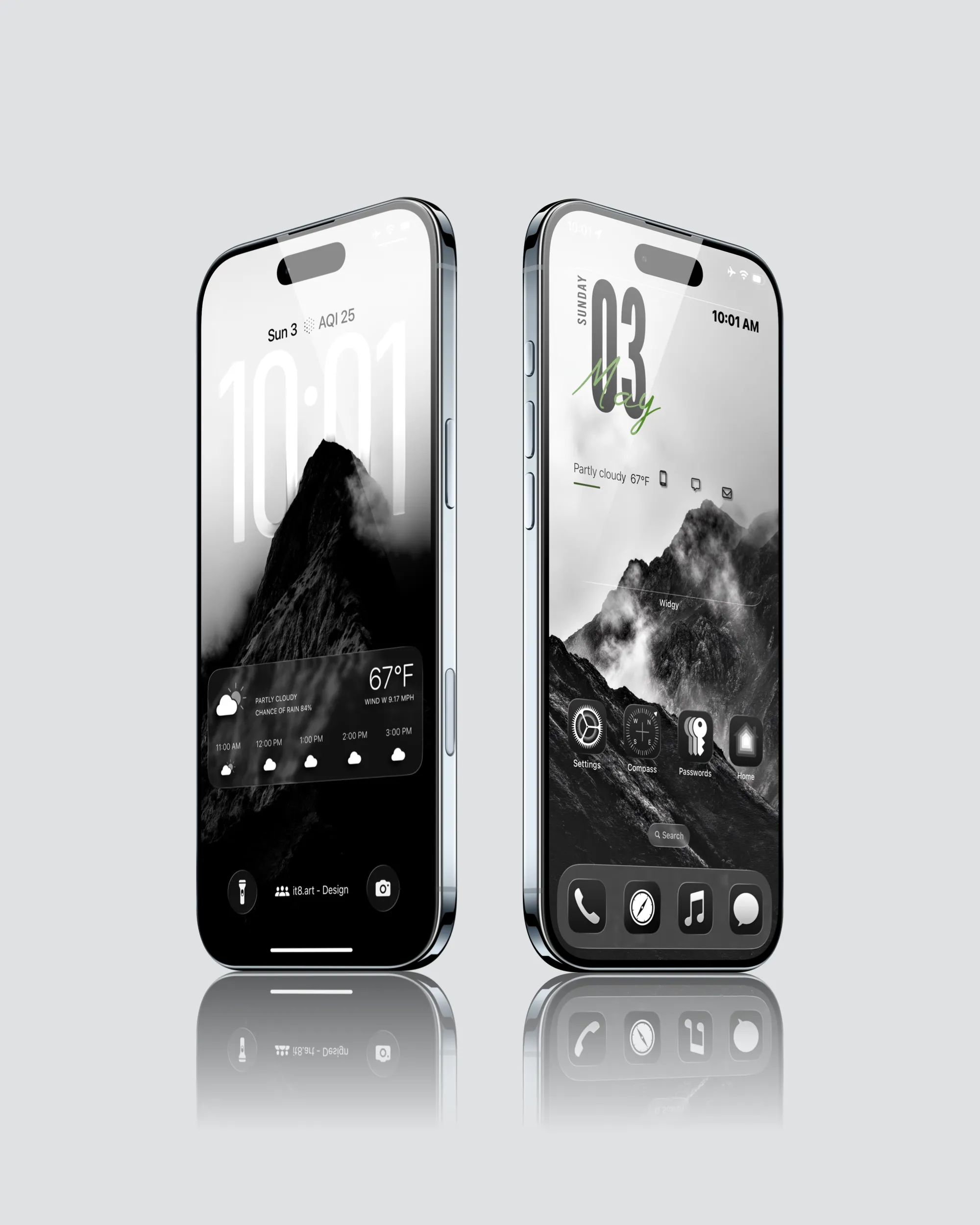 Minimal Black and White Mountain Wallpaper Pack