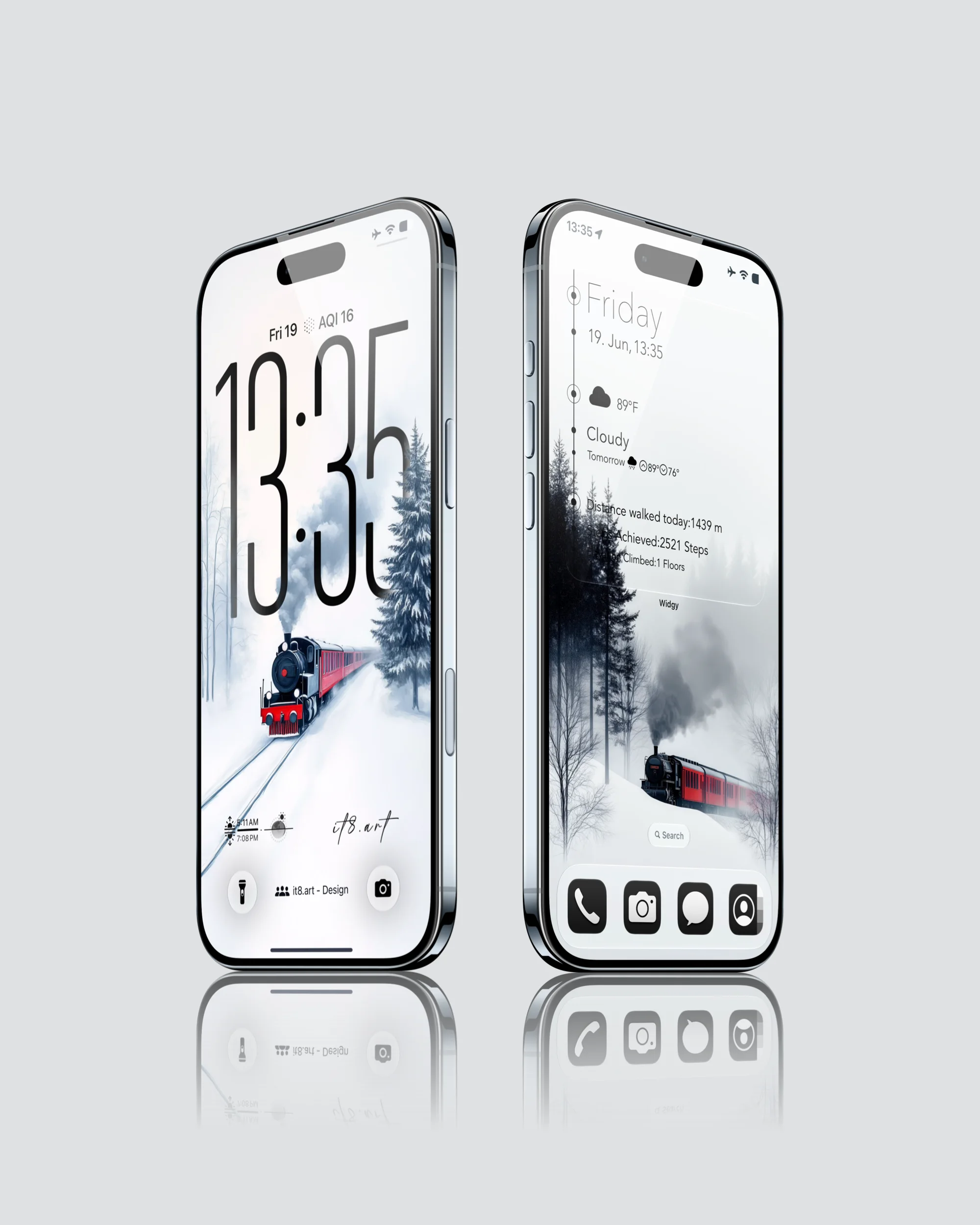 Steam Train Winter iPhone Wallpaper Pack - iOS screen product by it8.art